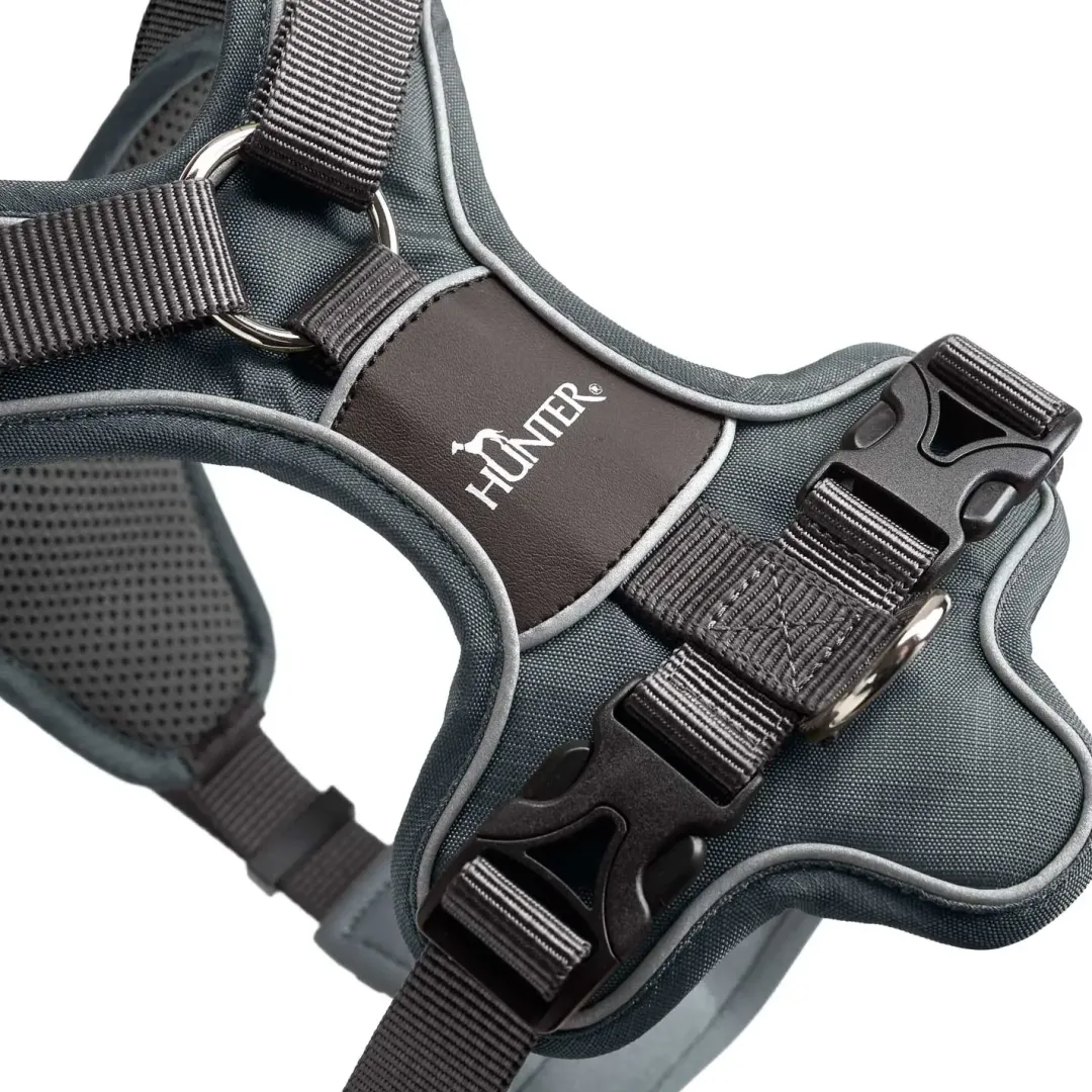 Hunter Divo hundesele L-XL grå/grå just mave 79-107 cm - Stabil kontrol og komfort