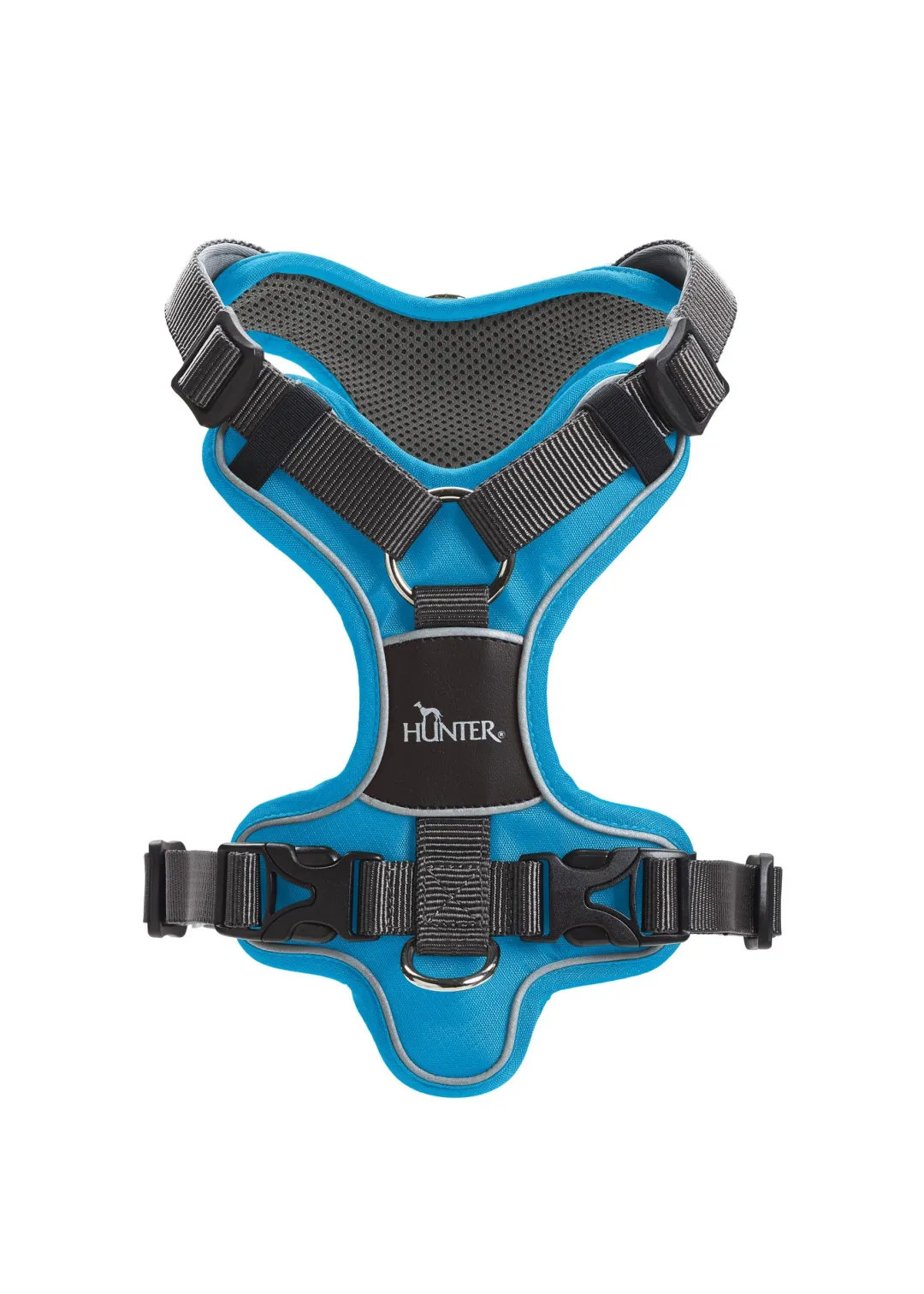 Hunter Divo hundesele L-XL lyseblå/grå just mave 79-107 cm - Sikker pasform og høj komfort