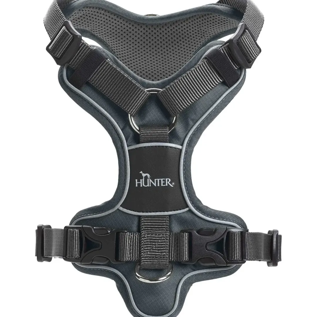Hunter Divo hundesele M grå/grå just mave 56-73 cm - Stabil kontrol og komfort