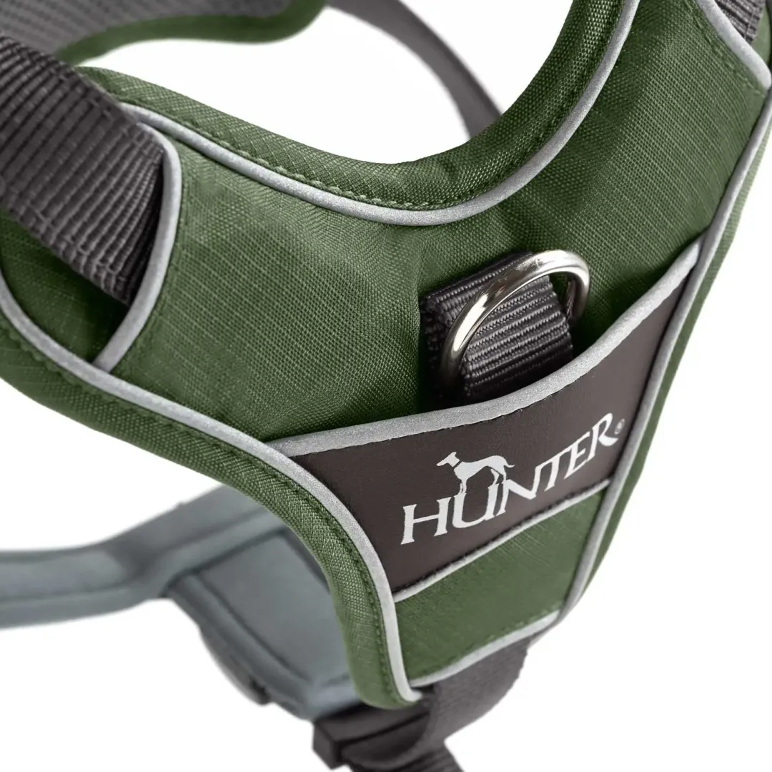 Hunter Divo hundesele M grøn/grå just mave 56-73 cm - Stabil kontrol og komfort