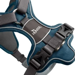Hunter Divo hundesele M petrol/grå just. mave 56-73 cm - Stabil bevægelse og ergonomisk komfort