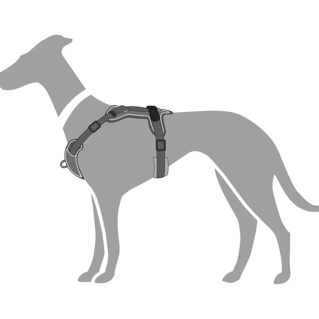 Hunter Divo hundesele S-M grå/grå just mave 52-68 cm - Stabil kontrol og komfort