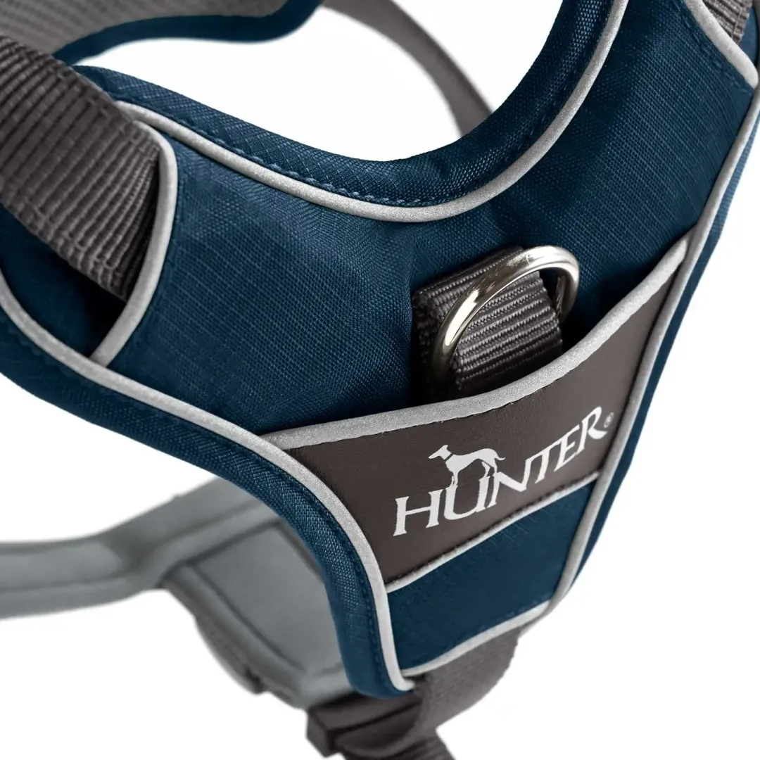 Hunter Divo hundesele S petrol/grå just mave 45-56 cm - Fleksibel kontrol og komfort i balance