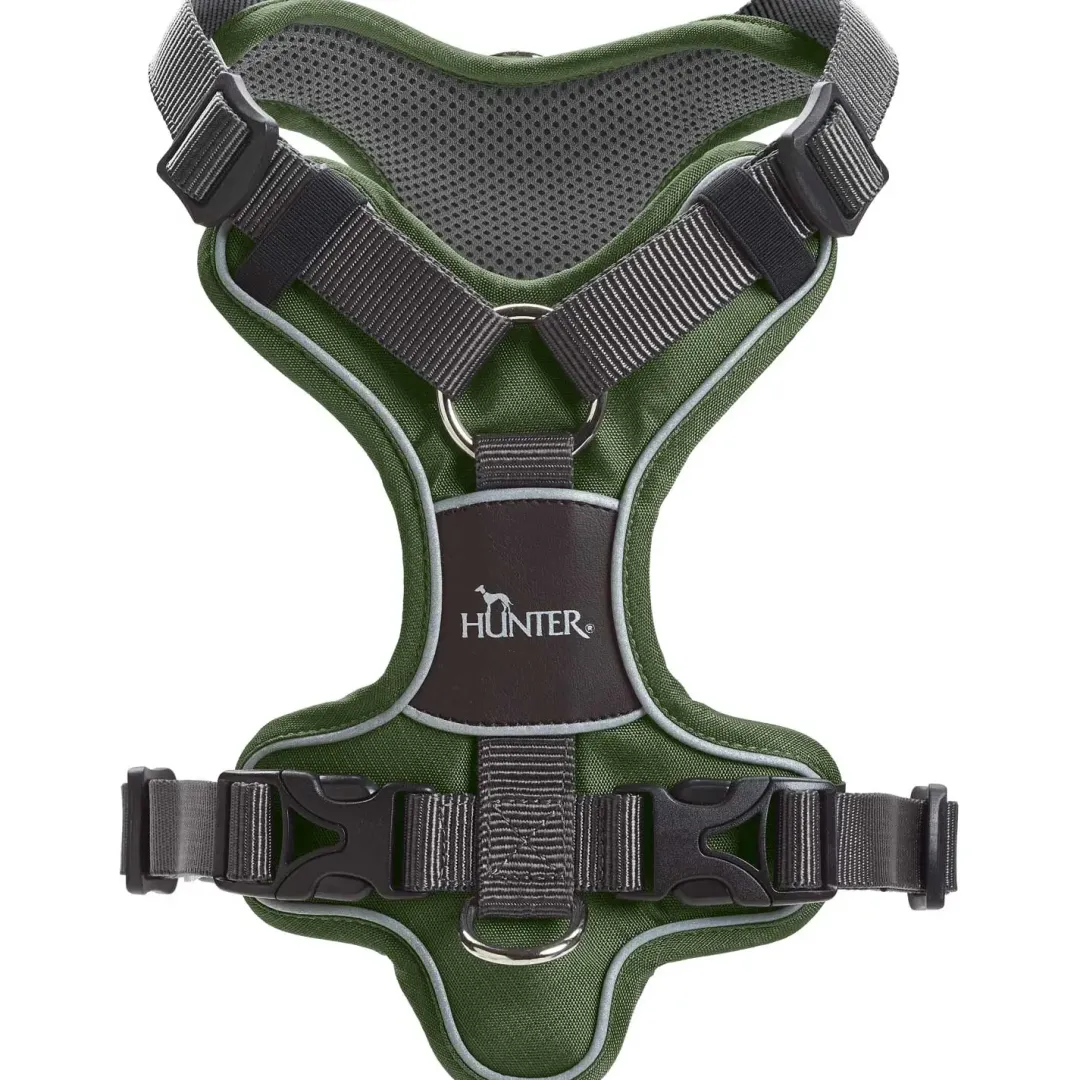 Hunter Divo Up hundesele S-M grøn/grå just mave 52-68 cm - Stabil komfort i hverdagen