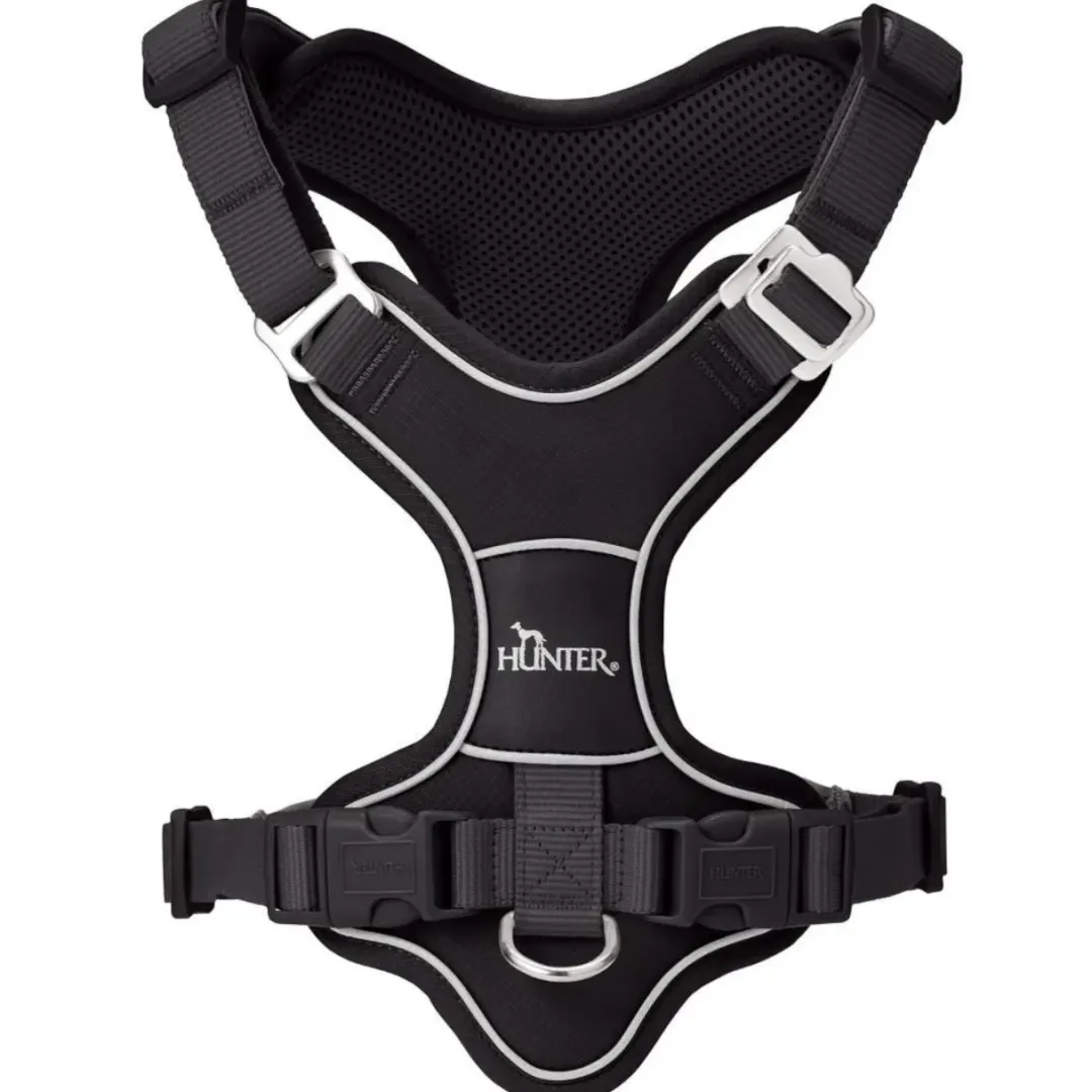 Hunter Divo Up hundesele XS sort just mave 34-47 cm - Nem påtagning og ergonomisk kontrol