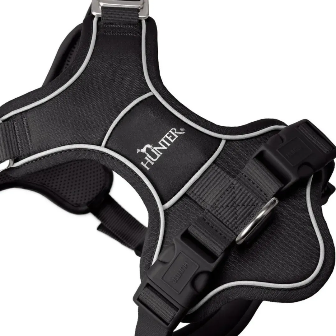 Hunter Divo Up hundesele XS sort just mave 34-47 cm - Nem påtagning og ergonomisk kontrol