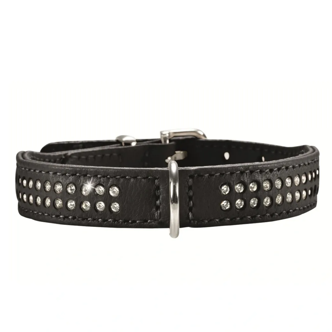 Hunter Halsbånd Diamond Petit 30 Sort - 23-27 cm