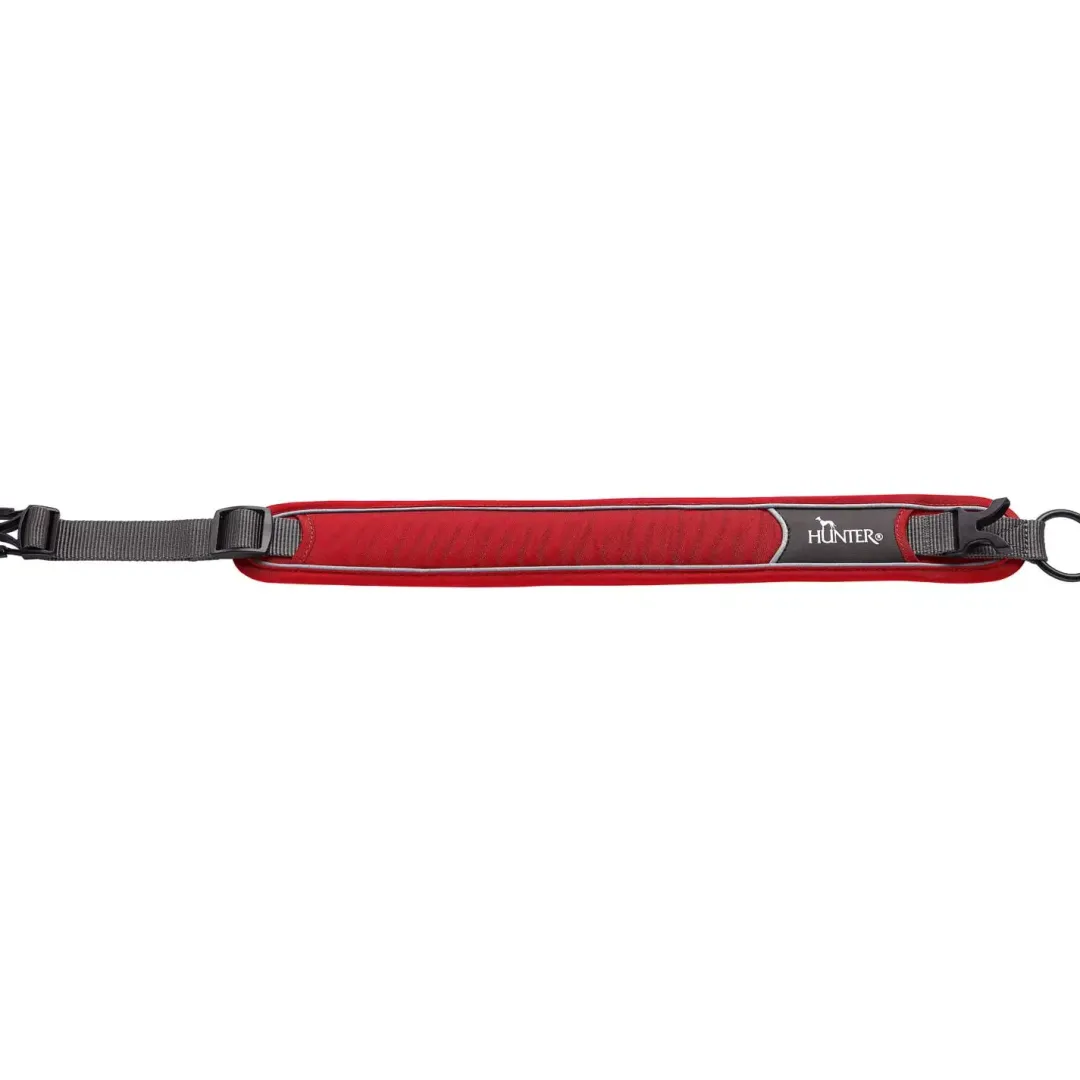 Hunter Halsbånd Divo L Rød/Grå - justerbart hundehalsbånd (45-55 cm, B 4,5 cm)