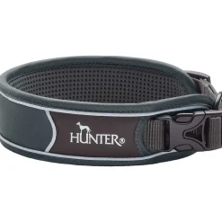 Hunter Halsbånd Divo M Grå/Grå - justerbart hundehalsbånd (35-45 cm, B 4,5 cm)
