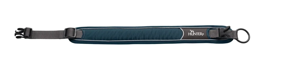 Hunter Halsbånd Divo S Petrol/Grå - justerbart hundehalsbånd (25-35 cm, B 4 cm)