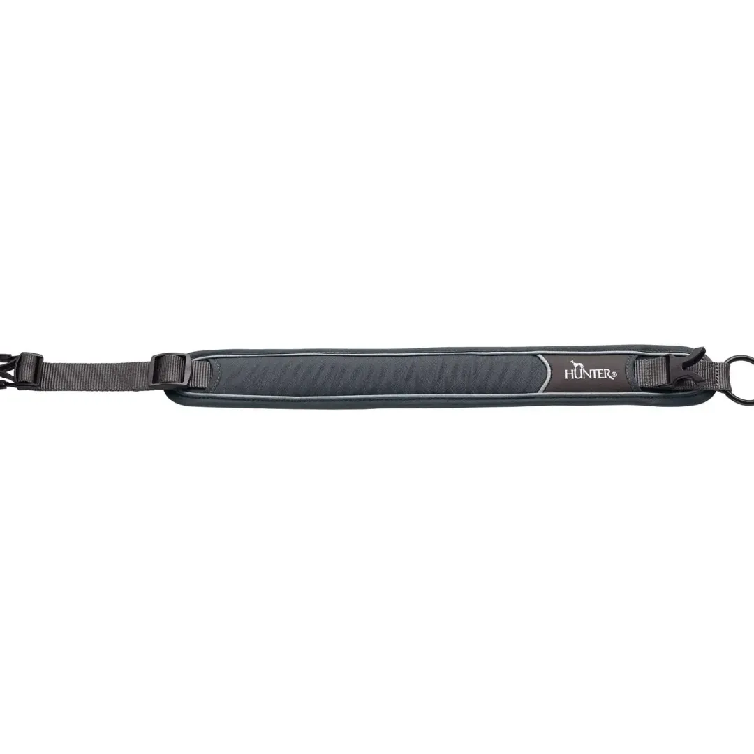 Hunter Halsbånd Divo XL Grå/Grå - justerbart hundehalsbånd (55-65 cm, B 5,5 cm)