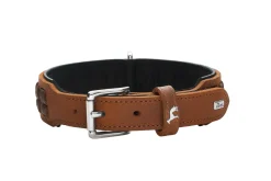Hunter Halsbånd El Paso S-M 50 Cognac/Sort - 37-43 cm