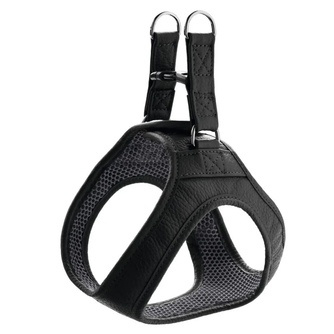 Hunter Hilo læder hundesele sort XXS/XS - hals 30-34 cm