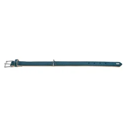 Hunter Hundehalsbånd læder Canada Elg Str.35 Petroleumsblå - 24-30 cm
