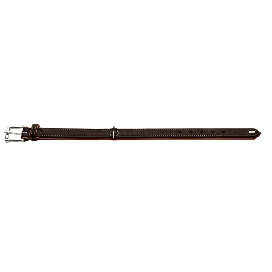 Hunter Hundehalsbånd læder Canada Elg Str.50 Sort/Cognac - 37-43 cm