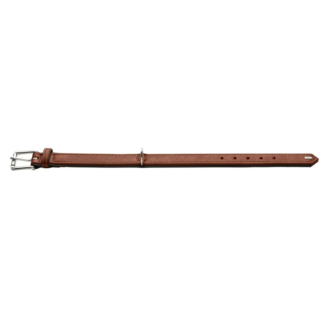 Hunter Hundehalsbånd læder Canada Elg Str.40 Cognac/Sort - 29-35 cm