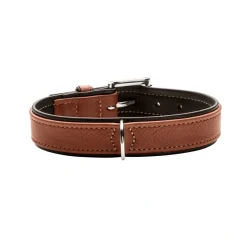 Hunter Hundehalsbånd læder Canada Elg Str.55 Cognac/Sort - 42-48 cm