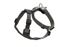 Hunter Mixed Aalborg læder hundesele XS-S sort/grå hals 40-50 cm - komfort og stabil pasform