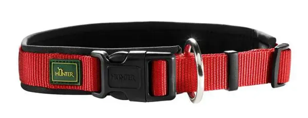 Hunter Neopren hundehalsbånd rød 45 cm - 40-45 cm indstilling