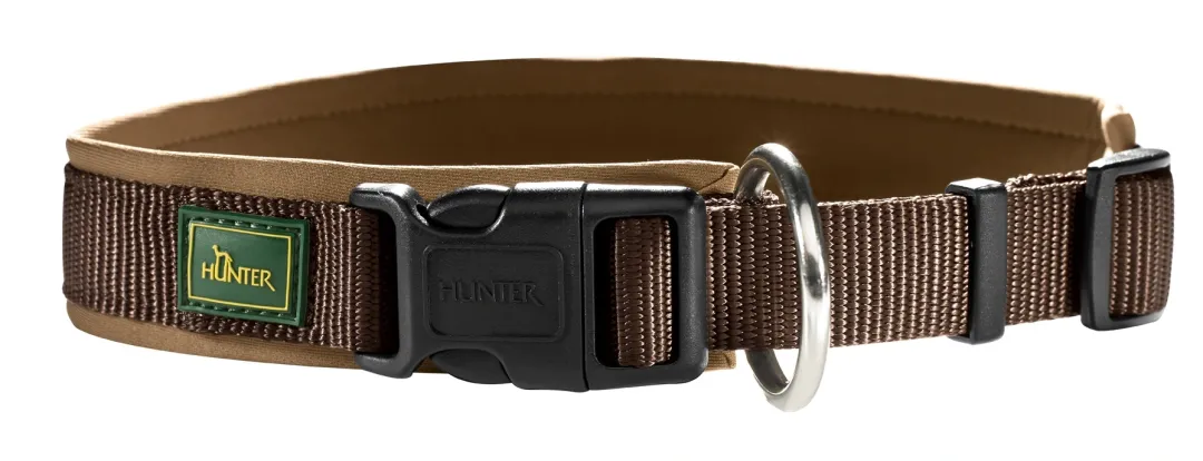 Hunter Neopren hundehalsbånd brun 60 cm - 55-60 cm indstilling