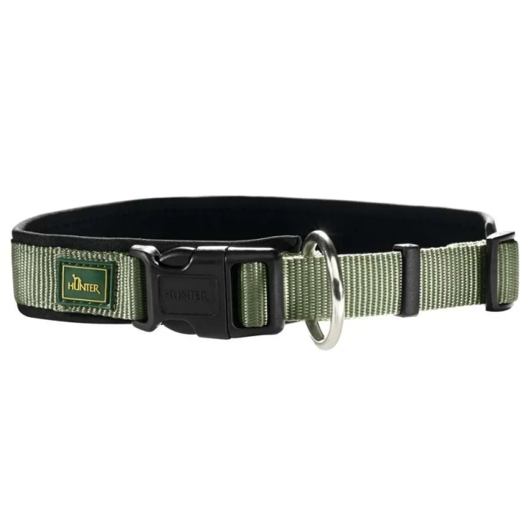 Hunter Neopren Plus hundehalsbånd oliven/sort 50 cm - 45-50 cm indstilling