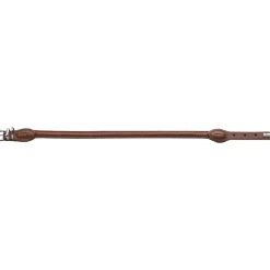 Hunter rundsyet okselæder halsbånd brun 45 cm - justering 38-42 cm skånsom komfort