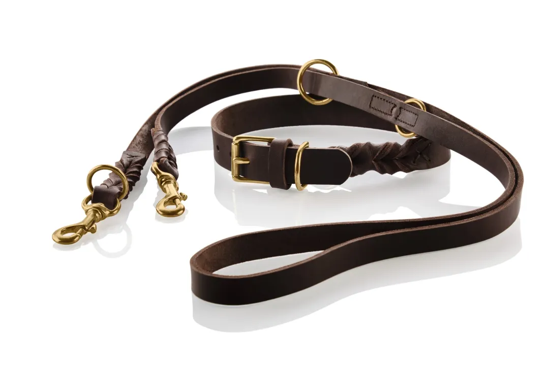 Hunter Sansibar Solid 65 Hundehalsbånd i læder - 52-59 cm