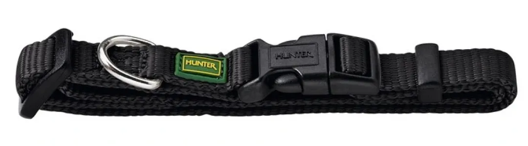 Hunter Vario Plus Halsbånd Sort S 30-45 cm - Komfortabelt og justerbart hundehalsbånd
