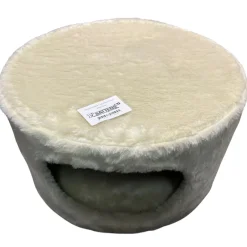 Kattens No. 1 Kattens no 1 Rund hule med plys i beige Ø 50 cm med stor indgang
