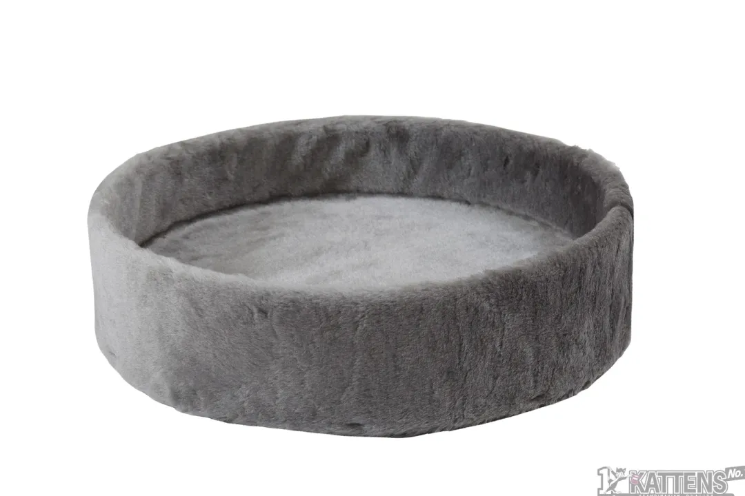Kattens No. 1 Kattens no 1 Rund hylde med kant med plys 2 sider Ø 56 cm Grå