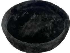 Kattens No. 1 Kattens no 1 Rund hylde med kant med plys 2 sider Ø 56 cm Sort