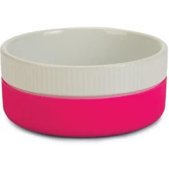 Beeztees Keramisk Katte Skål med pink Silikonebånd