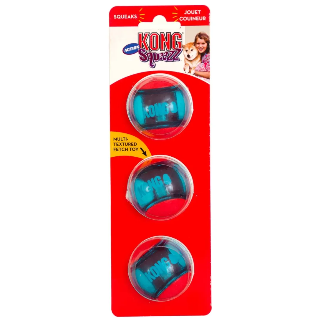 Kong Action Bold small 3 stk - sjove bolde til små hunde