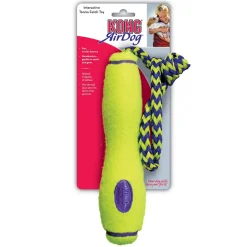 Kong Air Squeaker Stick med reb M - hundelegetøj til apport og vandleg