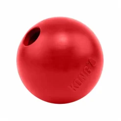 Kong Classic bold med hul rød S Ø6,5 cm