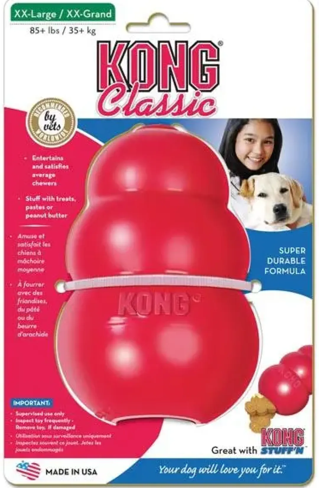 Kong Classic XXLarge Rød - klassisk tyggelegetøj i gummi