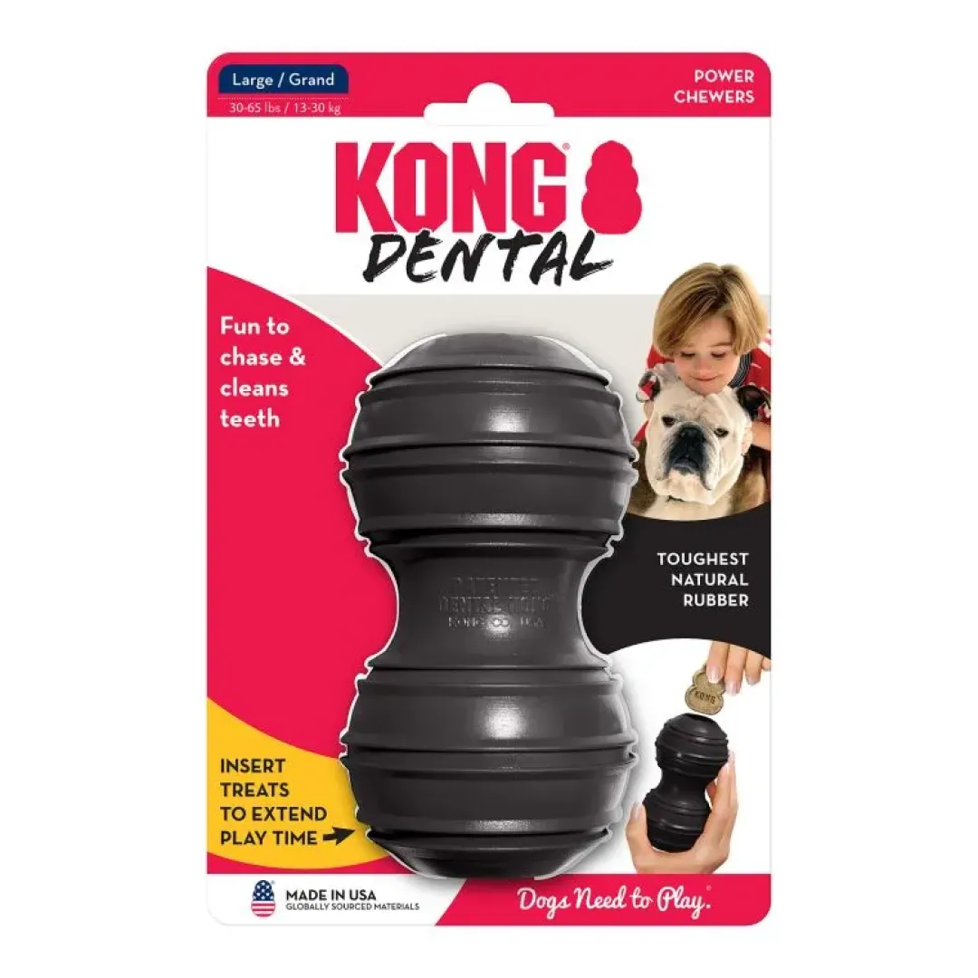 Kong Extreme Dental Sort L 13 cm - ekstra slidstærkt tandplejelegetøj