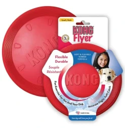 Kong Flyer Large - slidstærk frisbee i naturgummi til hvalpe
