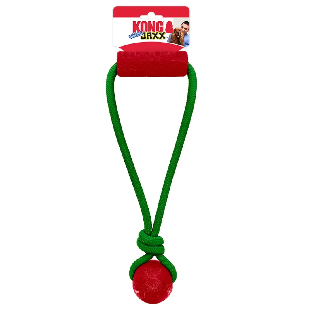 Kong Holiday Jaxx Brights Tug Ball Mix M - hundelegetøj 30,5 x 13 x 6,5 cm