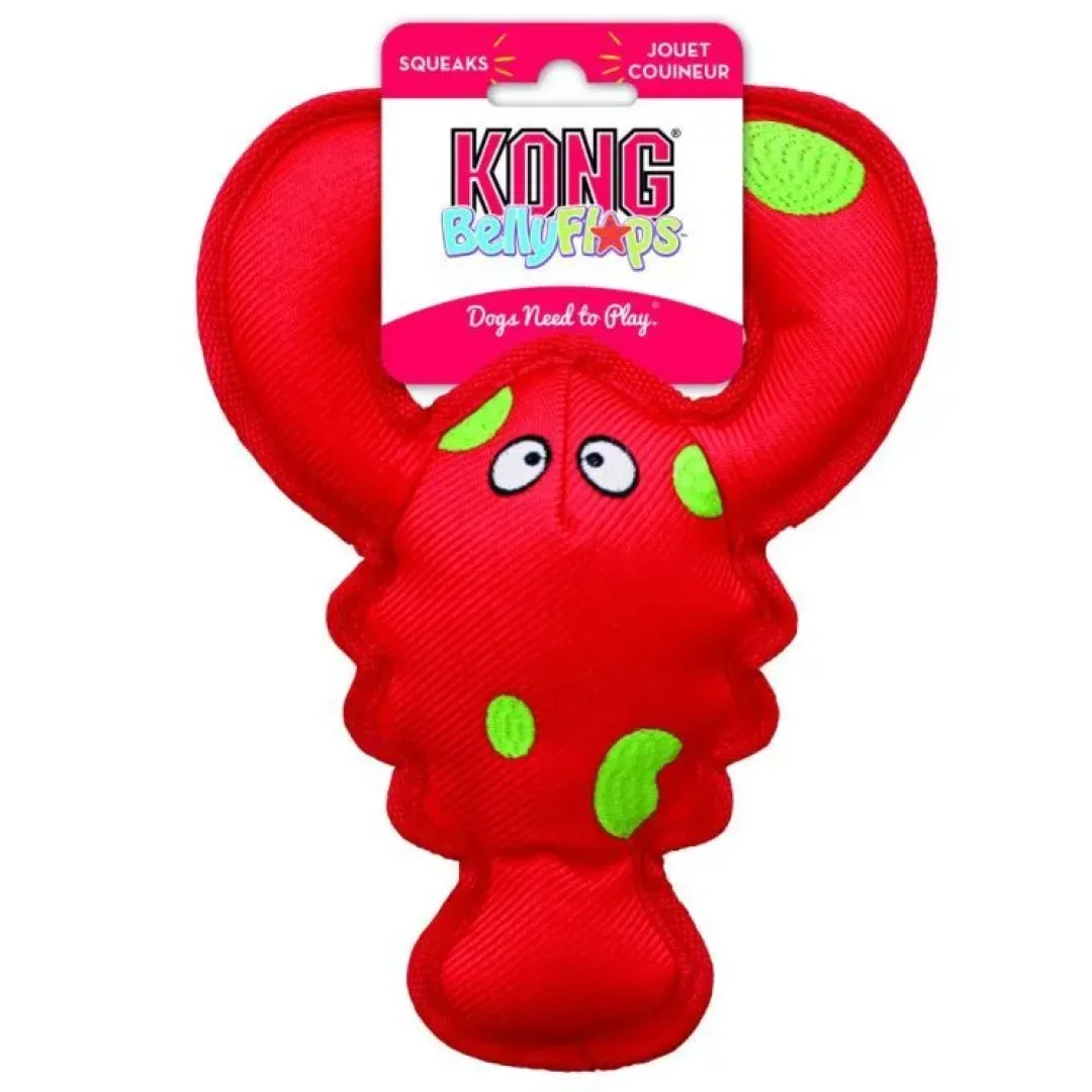 Kong Hundelegetøj Belly Flops Lobster Rød M 28 cm - sjovt vandlegetøj