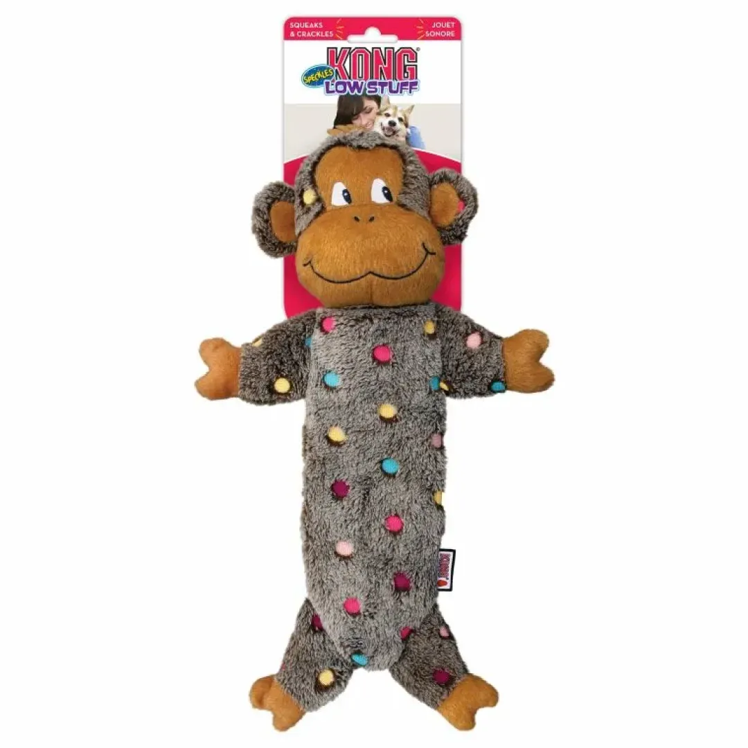Kong Hundelegetøj LowStuff Monkey Grå L 40 cm - abe bamse til hunde