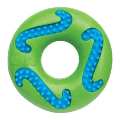 Kong Hundelegetøj Squeezz Goomz Ring Grøn L 14 cm - pivelegetøj i ringform