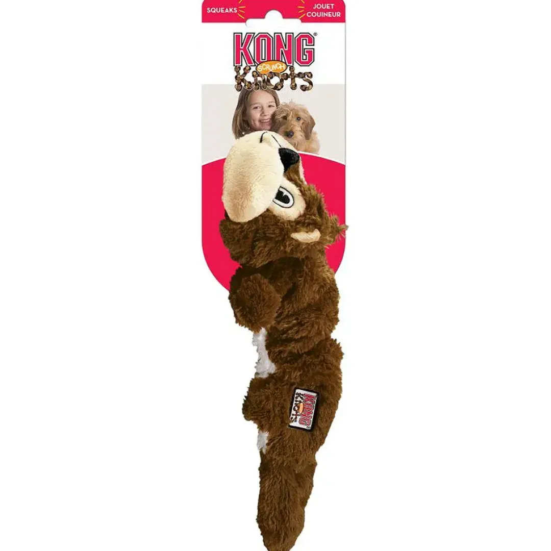 Kong Scrunch Knots Squirrel S/M - egern hundelegetøj med reb
