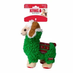 Kong Sherps Llama (M) - blød plys-lama-legetøj til hunde med pivelyd og slidstærk konstruktion.