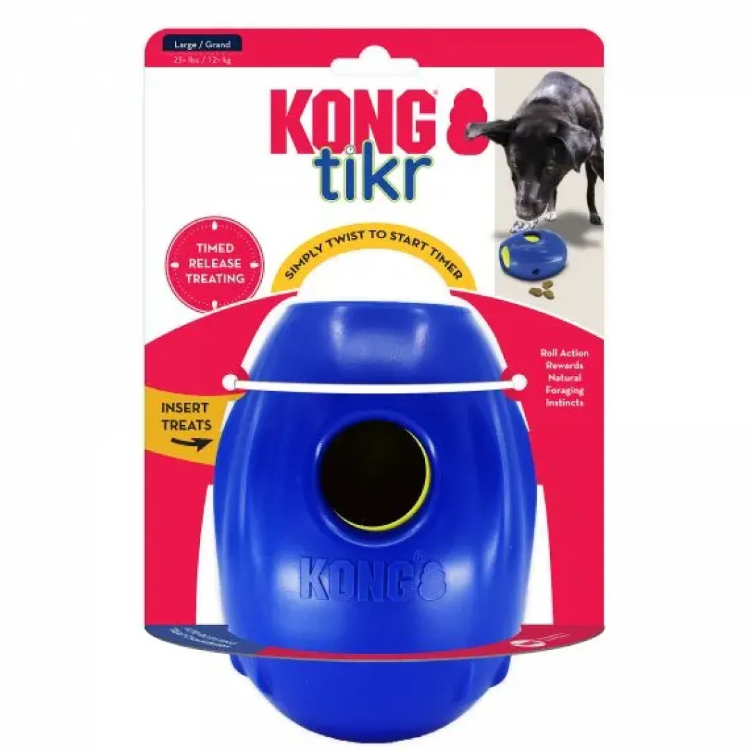 Kong Tikr Blå Small 12 cm - aktiveringslegetøj til hunde