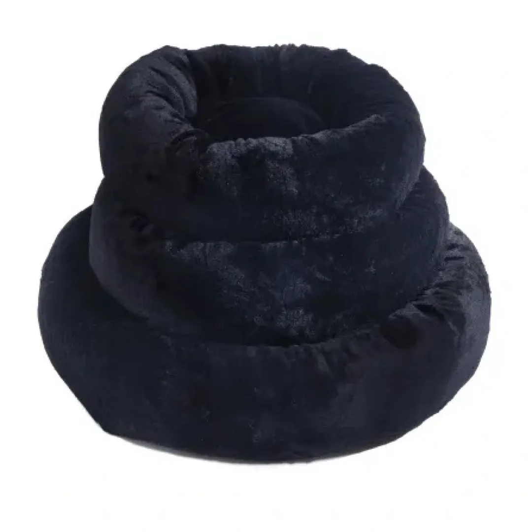 KW Hunde og Katteartikler KW Fluffy Donut hundeseng Ø 60 cm TILBUD Sort