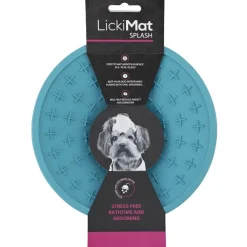 LickiMat Splash Turkis 20 x 6 cm - sugekop slikkeskål til hunde