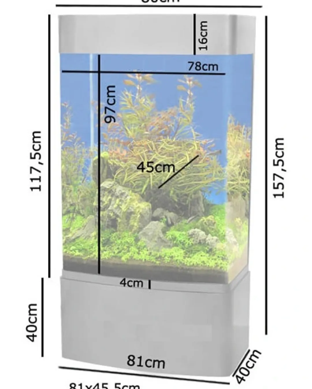 MiniZoo Søjle Akvarium 80 Sort