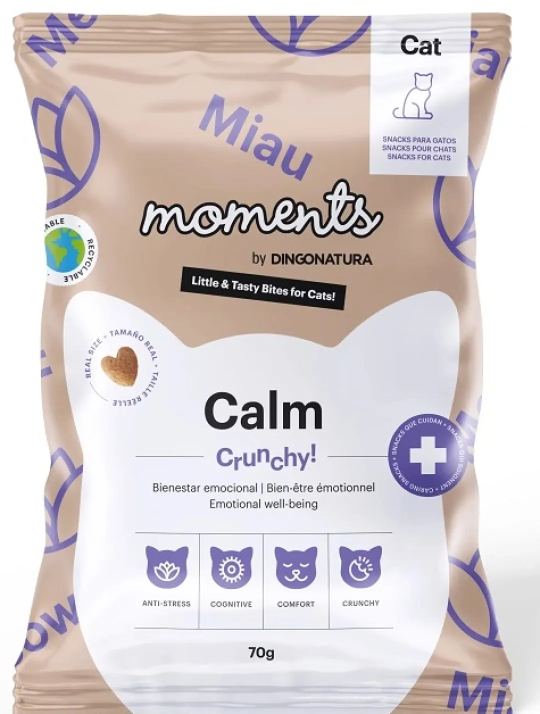 Natura Diet Super premium Hunde & kattefoder Moments Cat Calm snack 70 g
