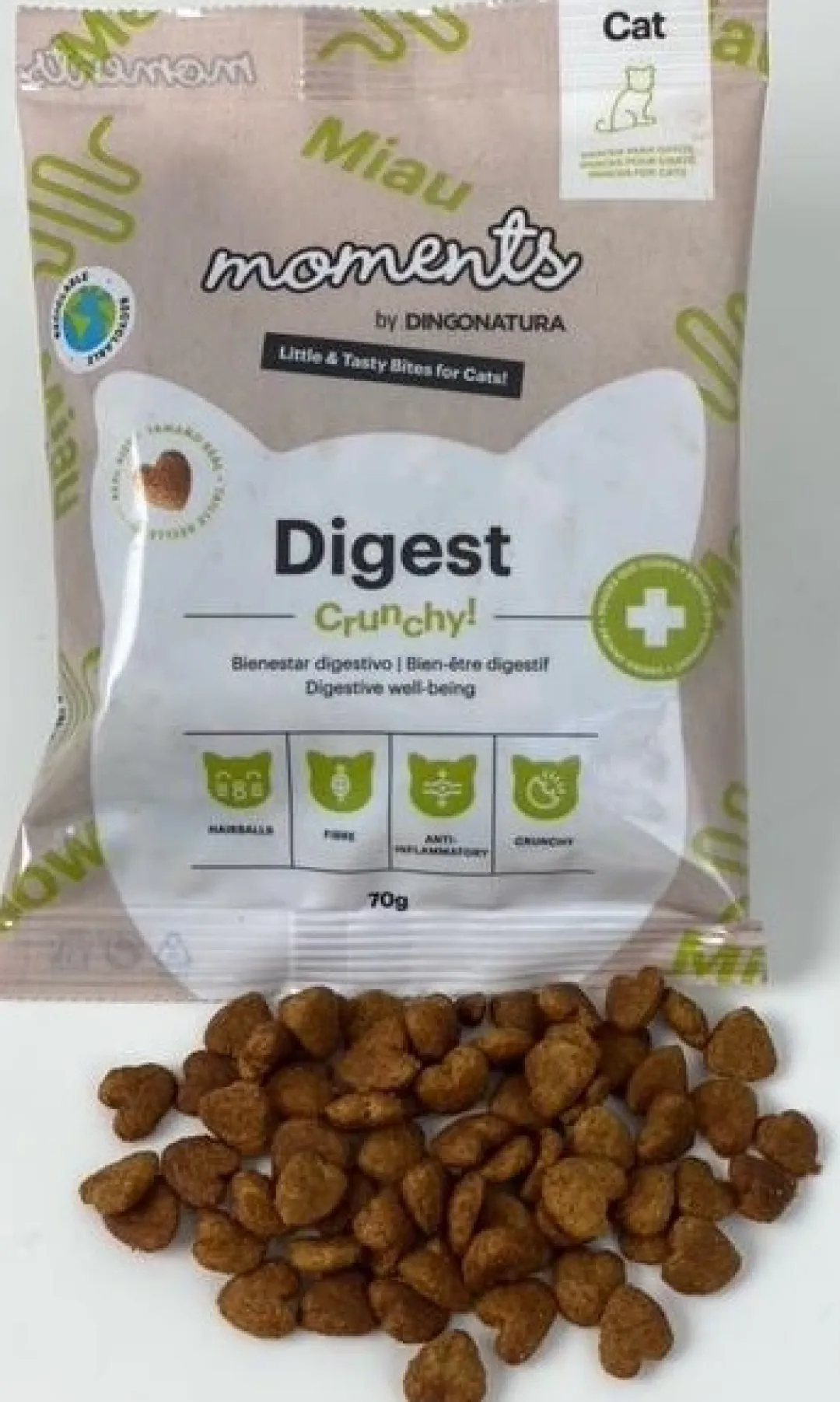 Natura Diet Super premium Hunde & kattefoder Moments Cat Digest snack 70 g